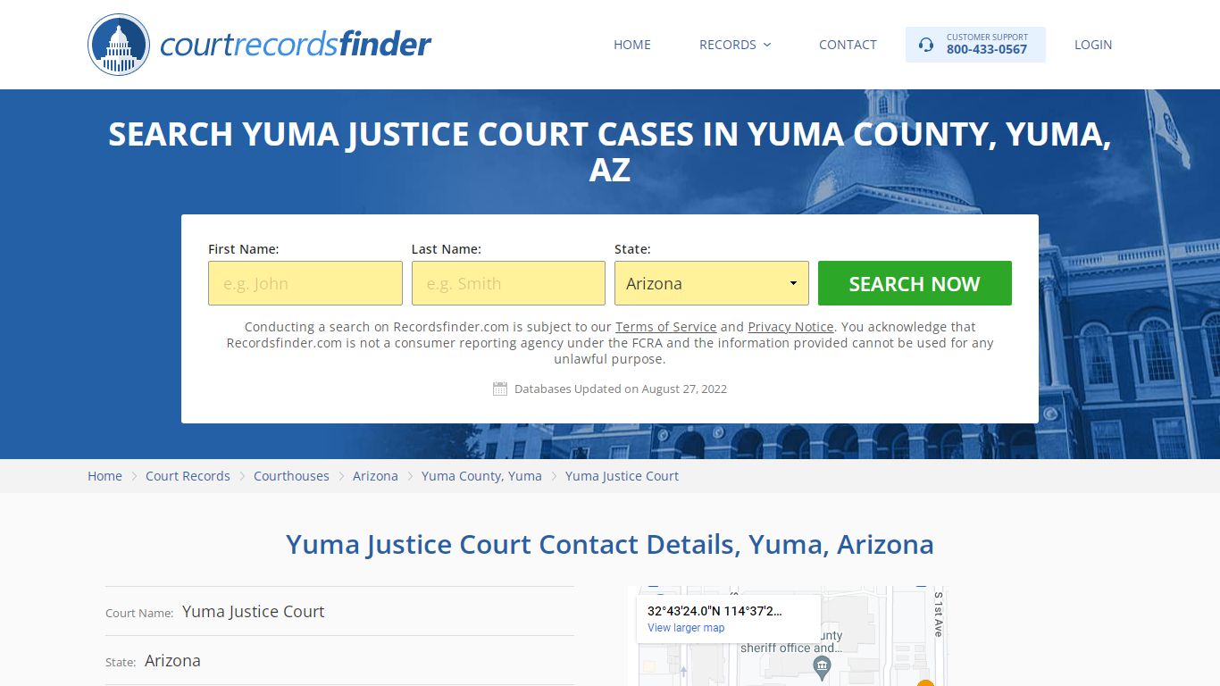 Yuma Justice Court Case Search - Yuma County, AZ - RecordsFinder